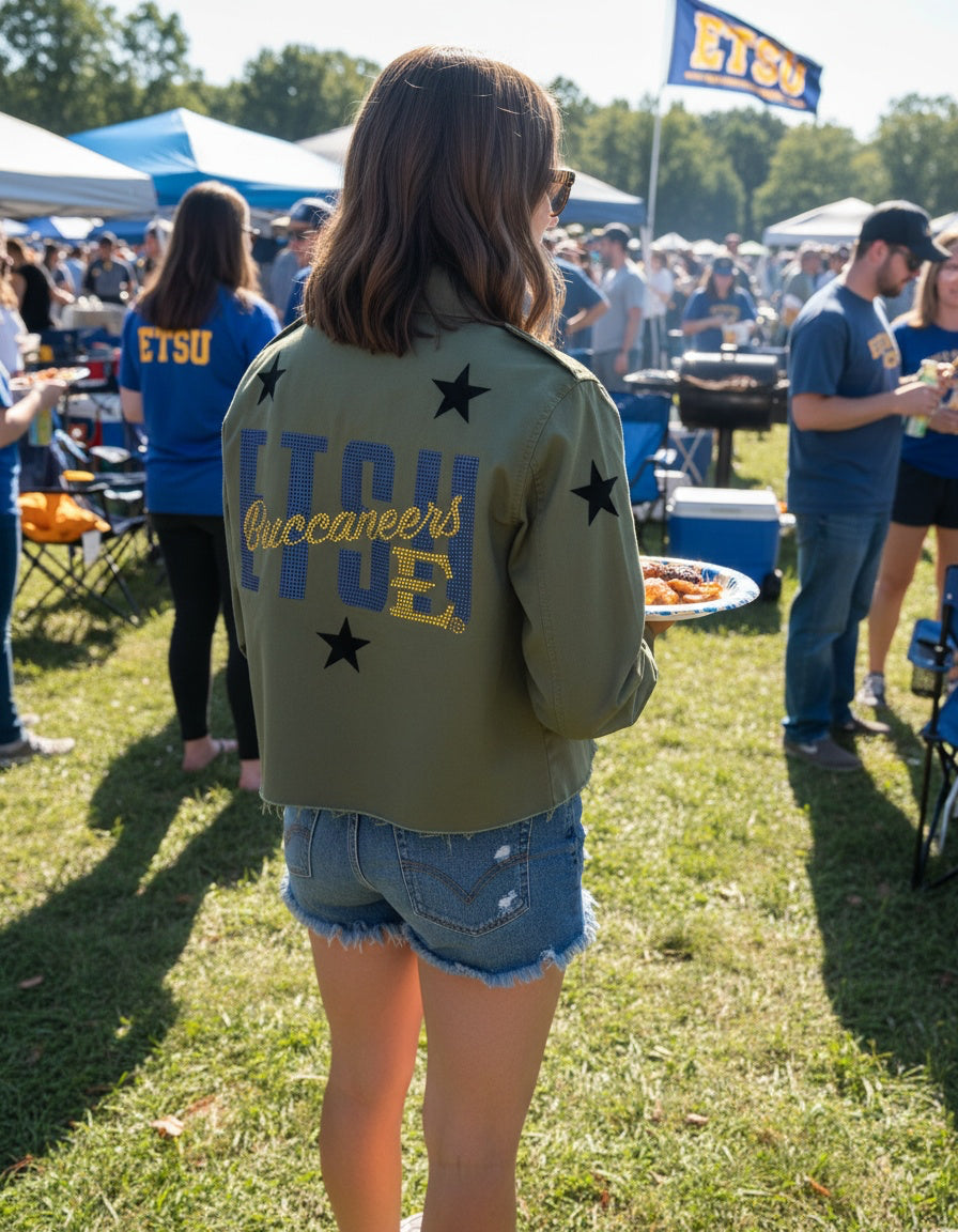 East Tennessee State ETSU Buccaneers Army Green Shacket