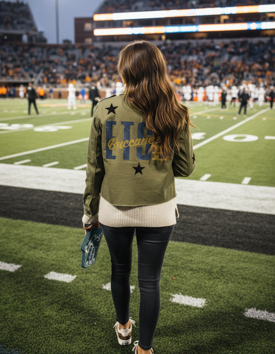 East Tennessee State ETSU Buccaneers Army Green Shacket