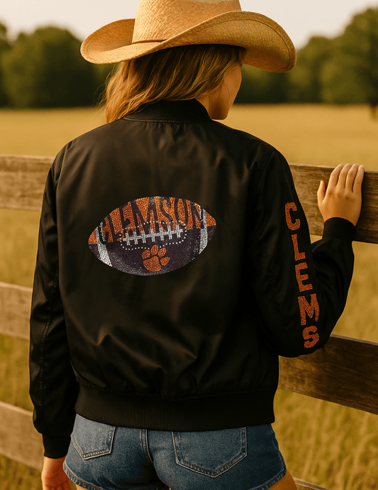 Clemson Football w/ Arm Detail Black Bomber