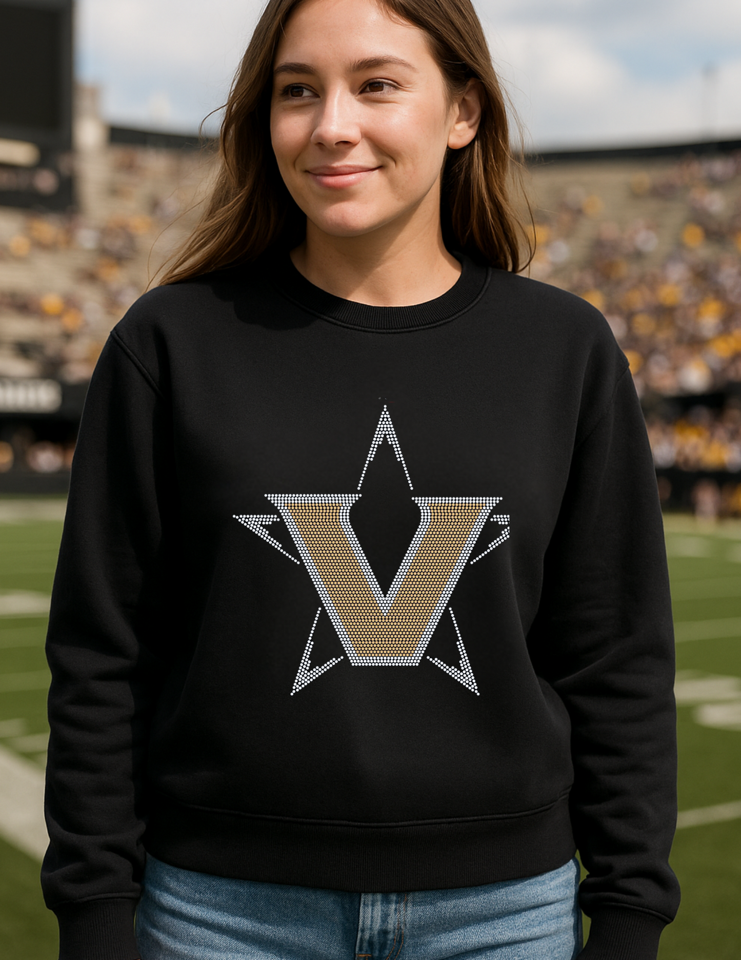Game Day Sweatshirt, Crewneck Black, Vanderbilt Star V
