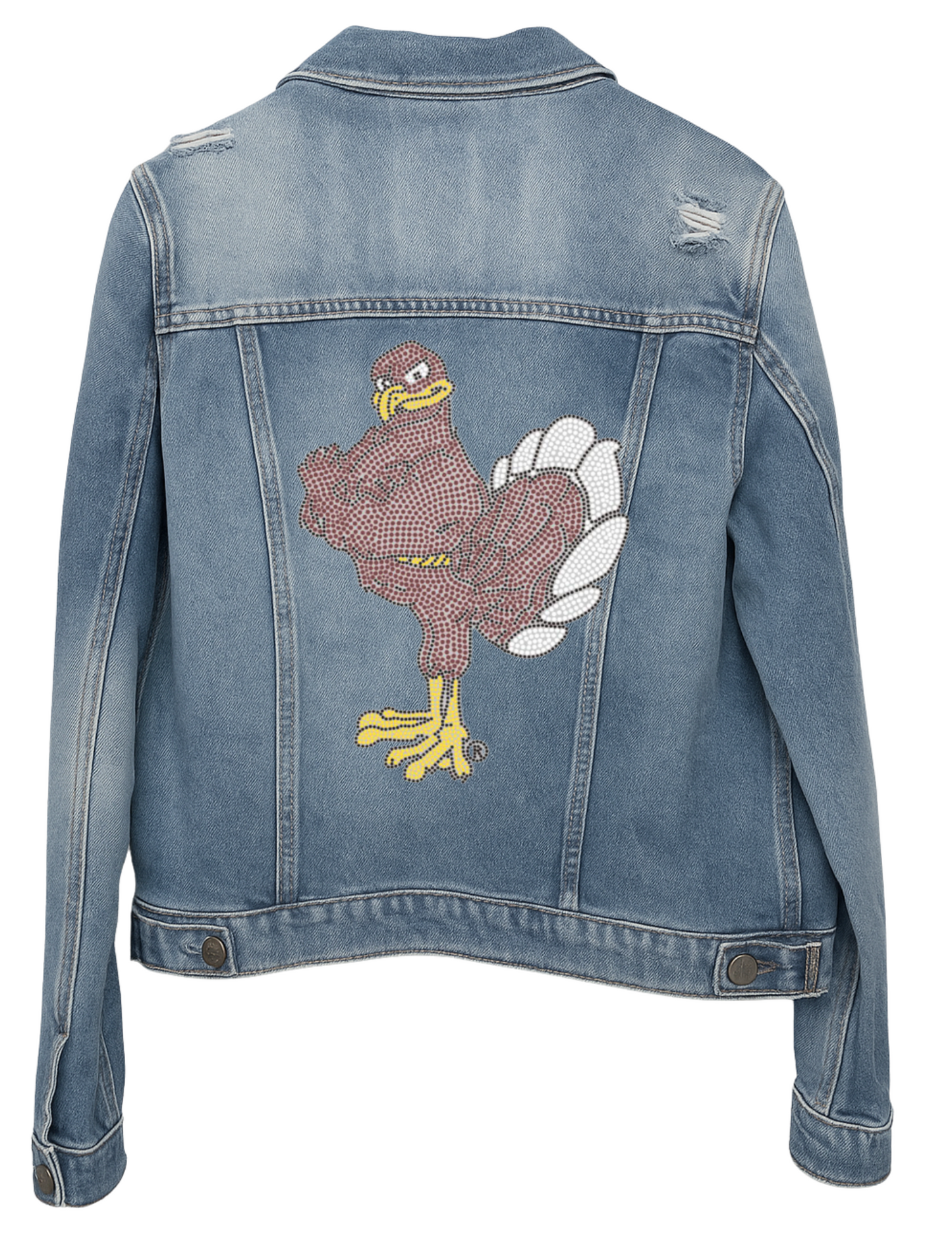 Virginia Tech Hokie Bird Blue Denim Jacket