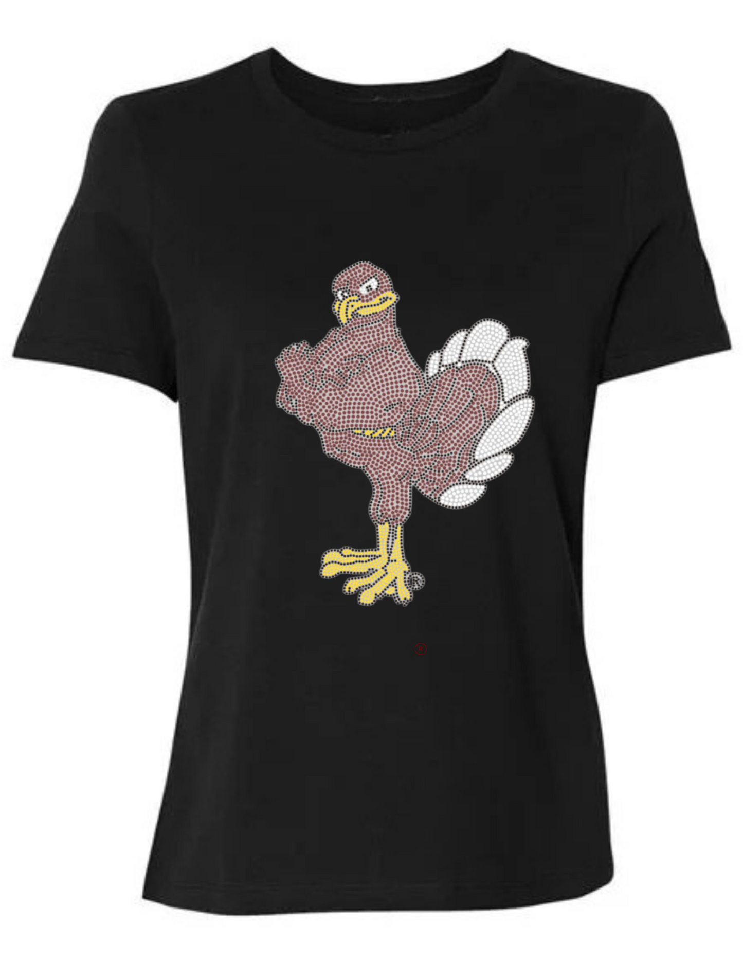 Virginia Tech Hokie Bird Crewneck Black Short Sleeve T-Shirt