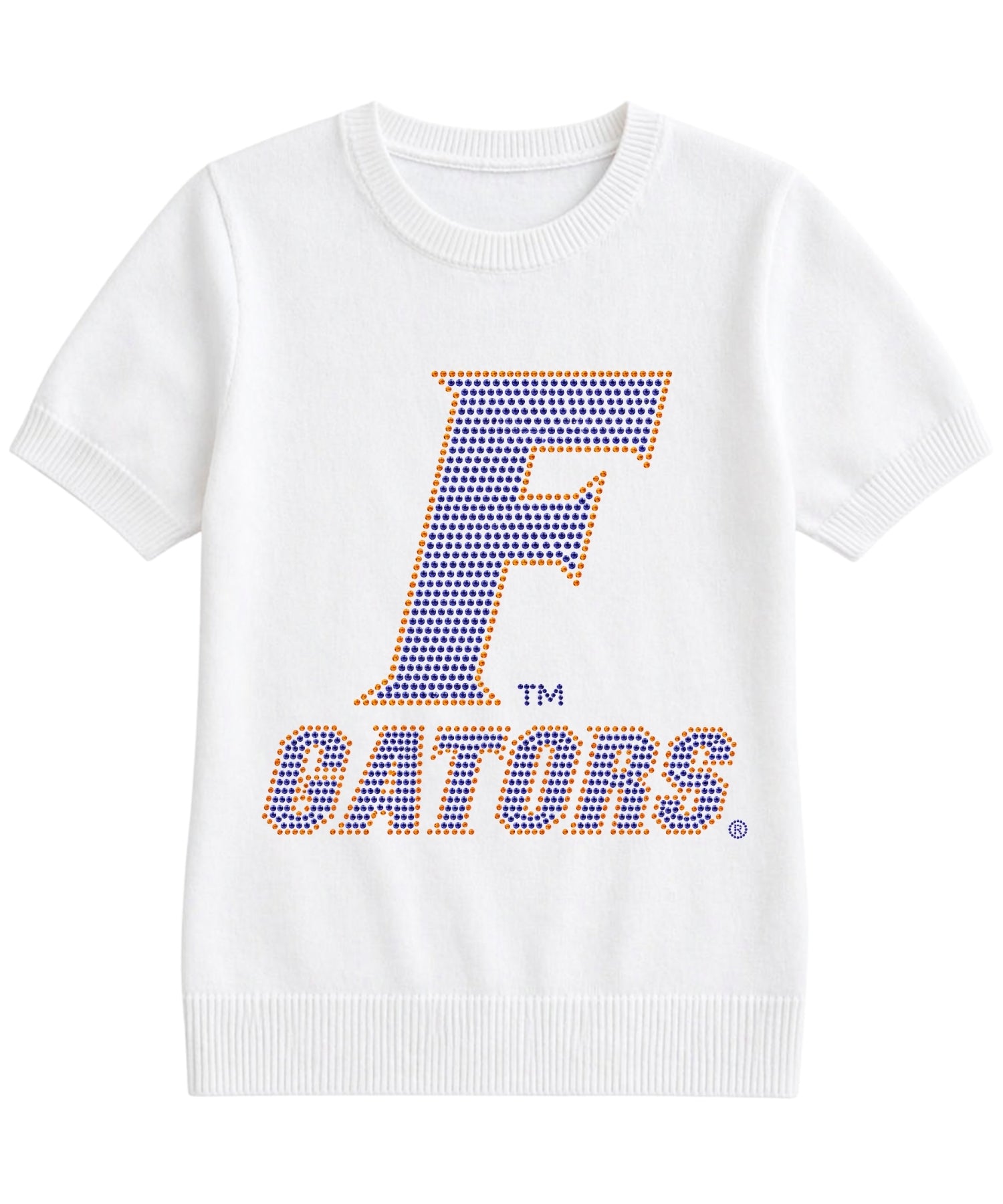 University of Florida F Gators Ivory Short Sleeve Sweater