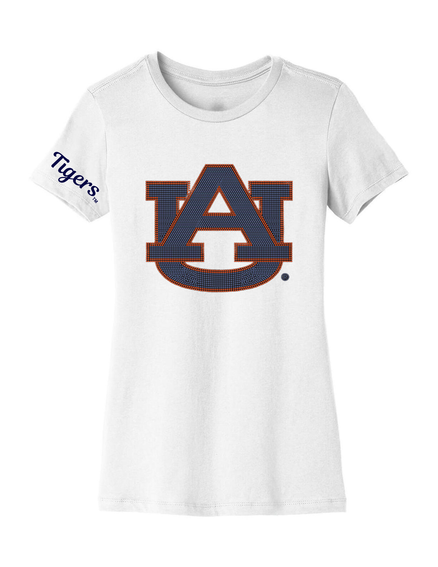 Auburn University Navy AU Crewneck White Short Sleeve T-Shirt