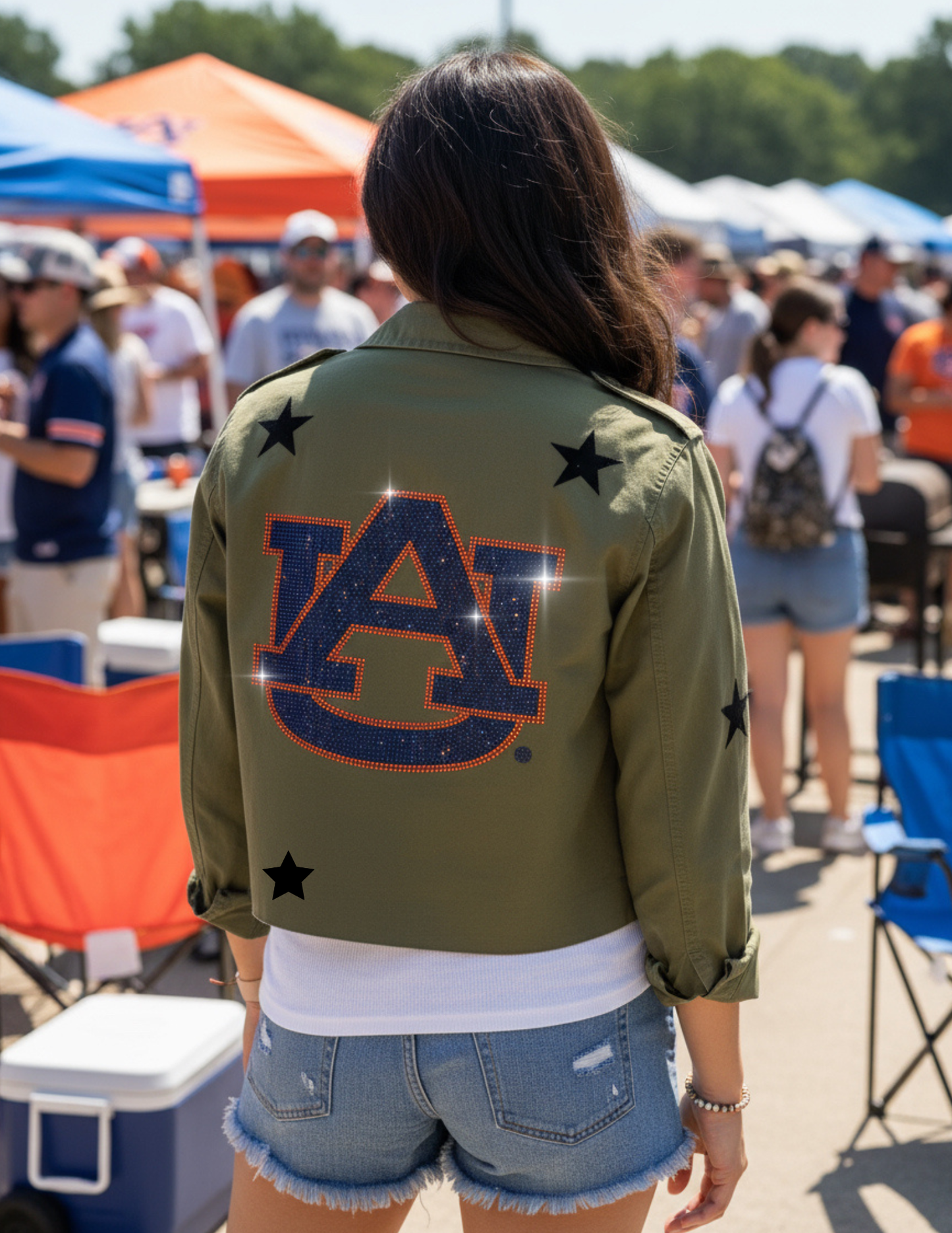 Auburn University Navy AU Army Green Shacket