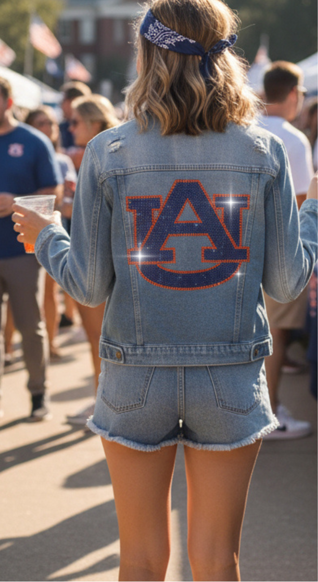 Auburn University Navy AU Blue Denim Jacket