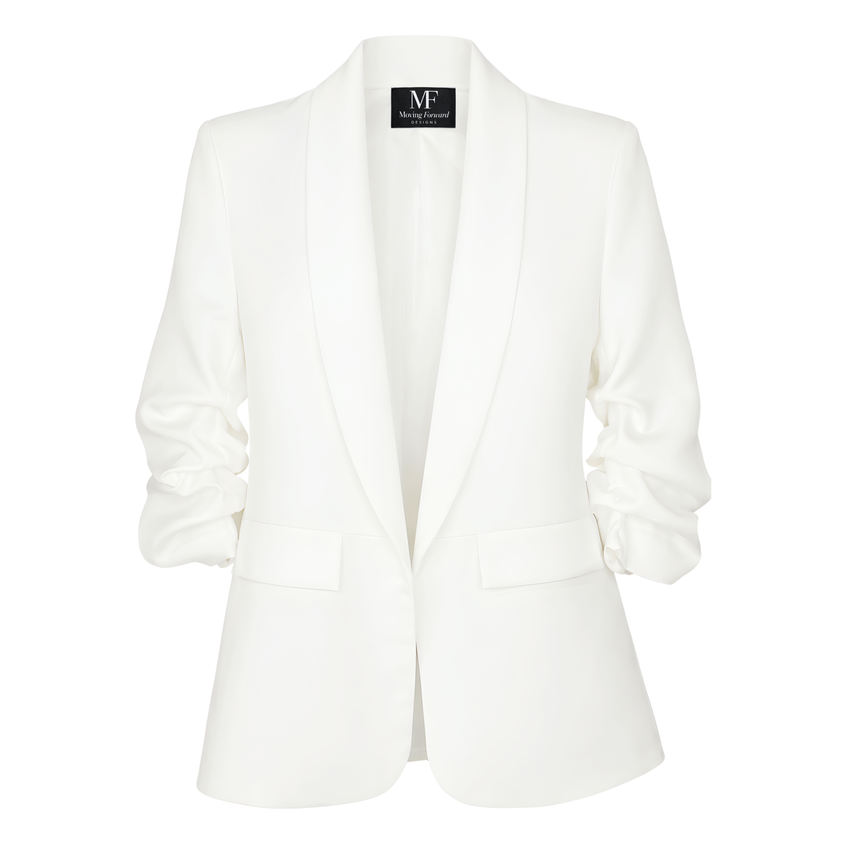 Texas A&M Logo White Ruched Sleeve Blazer