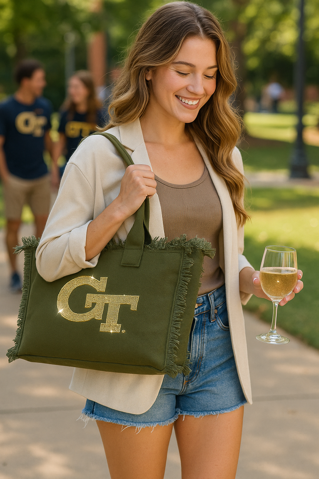 Georgia Tech GT Green Canvas Tote Bag