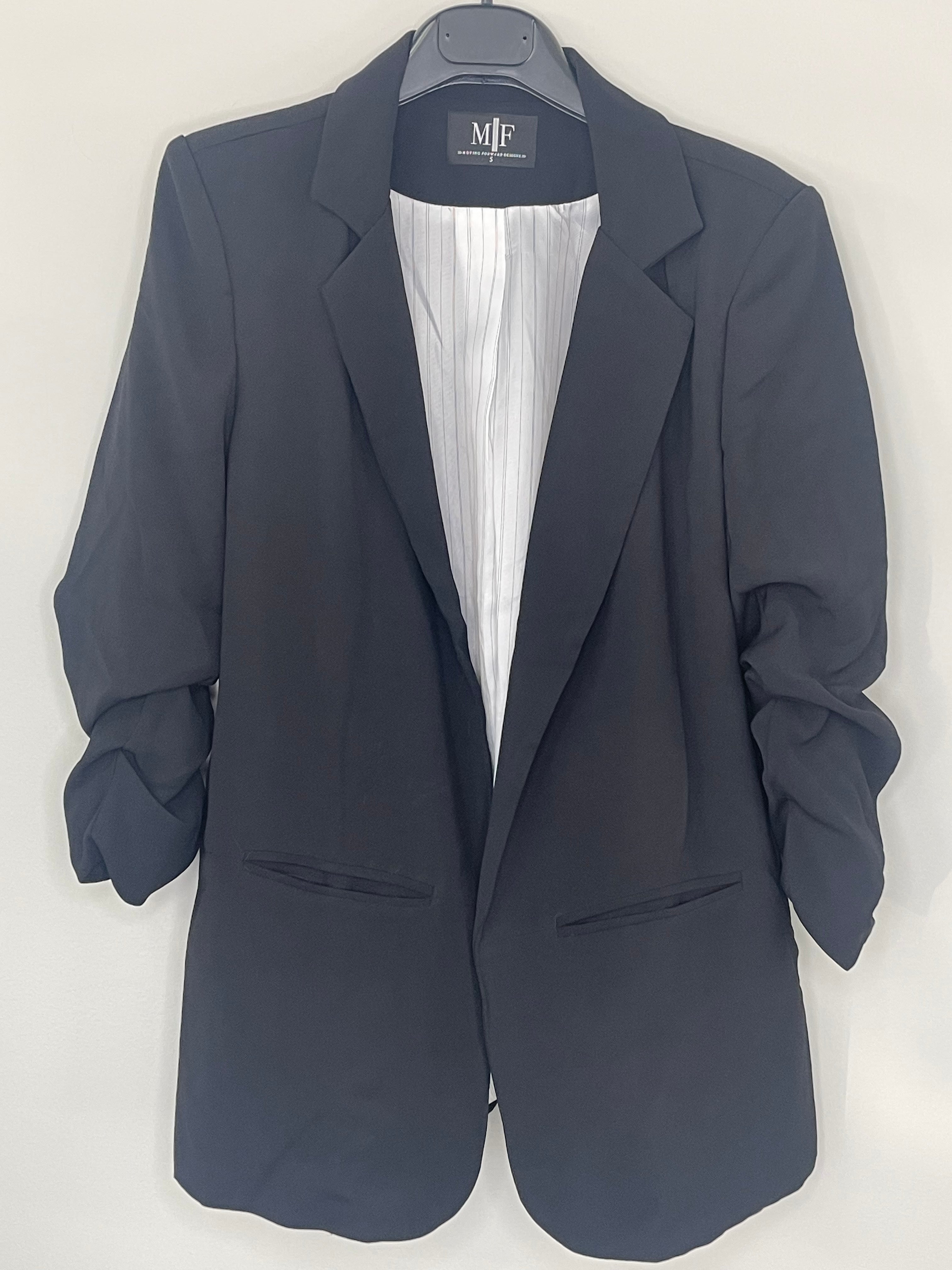 Pinstripe Lined Blazer w/ Gunmetal Love Repeater - EXTENDED SIZES