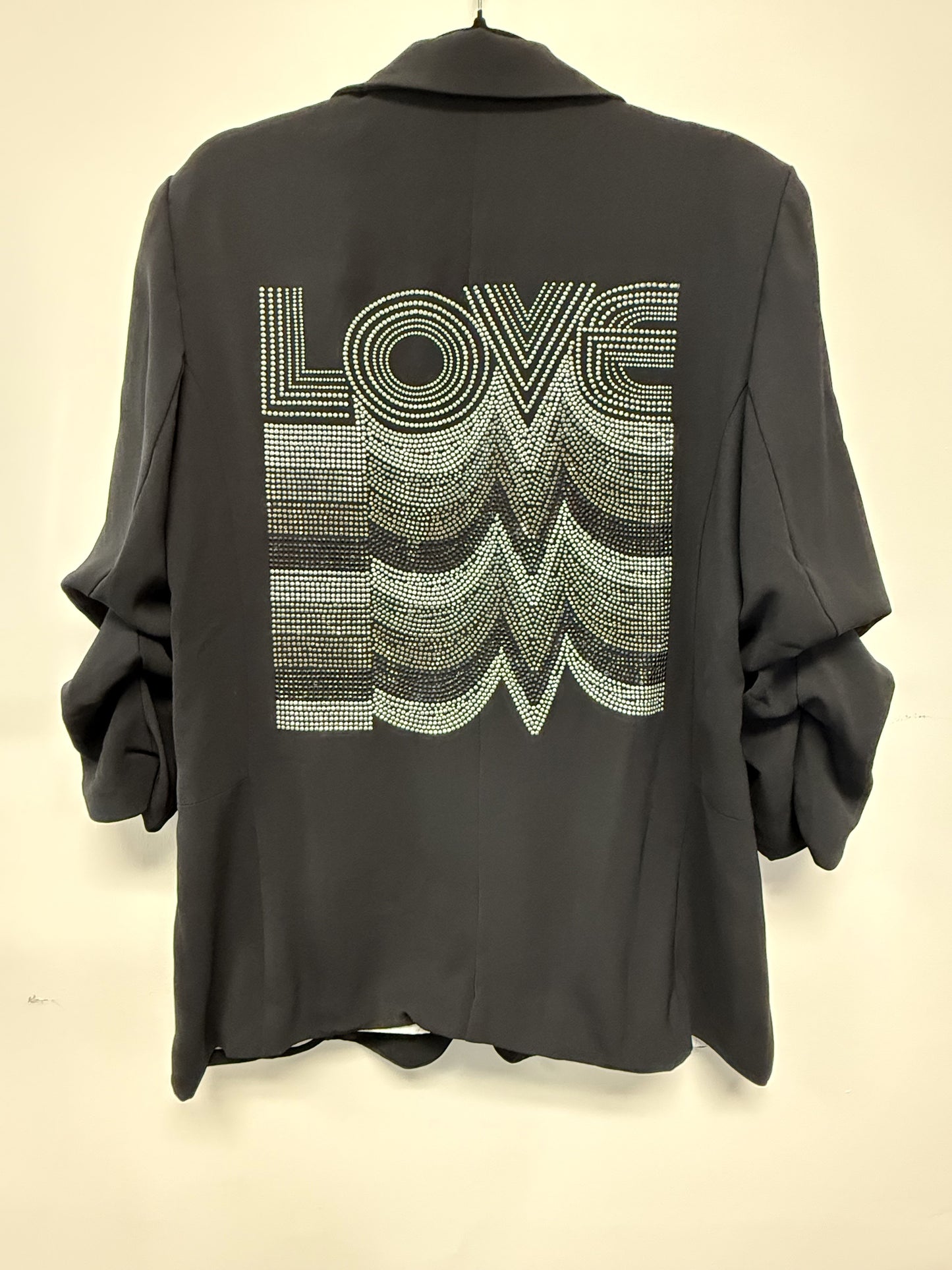 Blazer, Ruched Black, Pinstripe Lined w/ Gunmetal Love Repeater