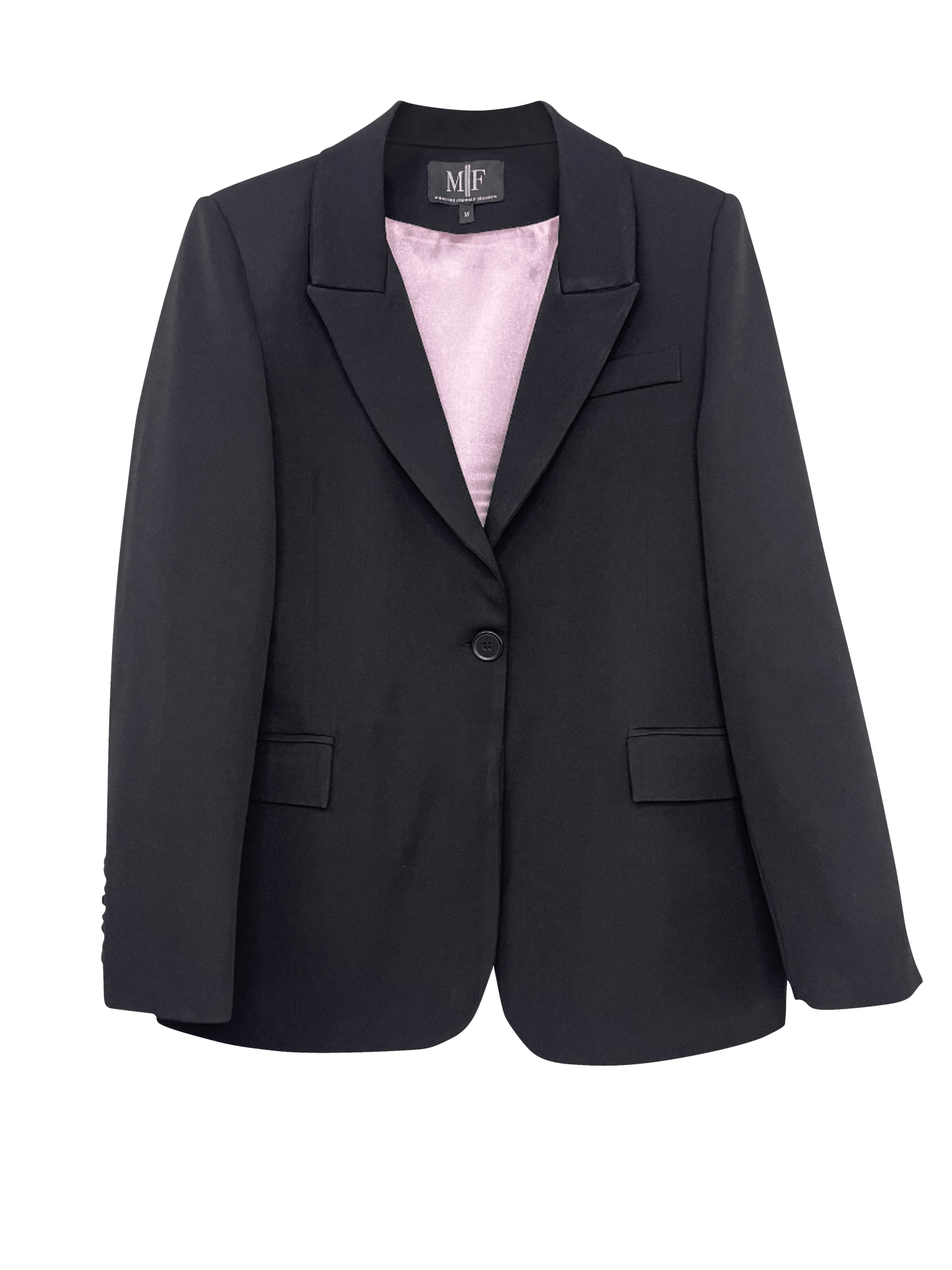 Blazer, Black w/ Pink Lining, Skull Flowers