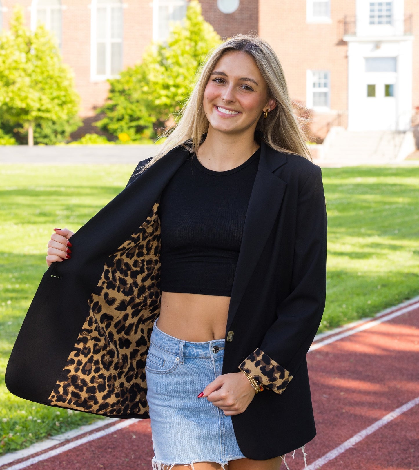 Game Day Blazer, Leopard Lined Black, Got Game Star