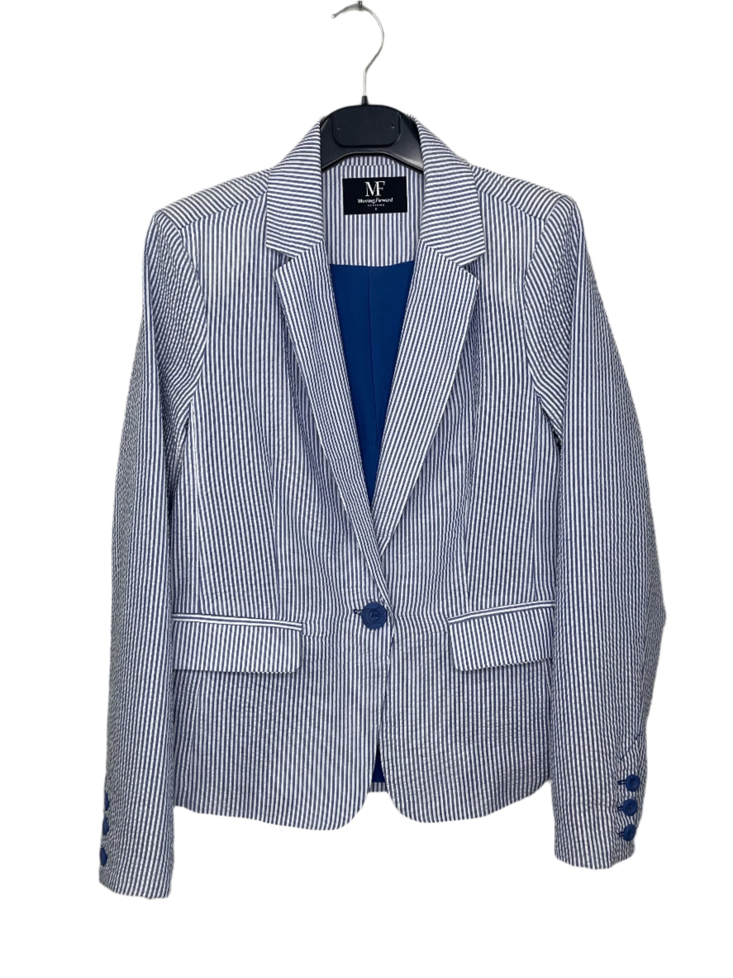 Blazer, Seersucker Blue, Silver Walking Tiger