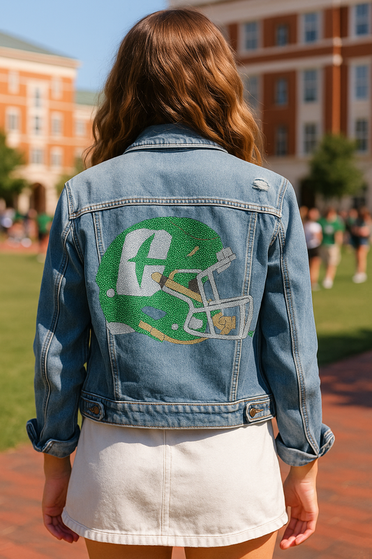 University of N Carolina-Charlotte Helmet Blue Denim Jacket