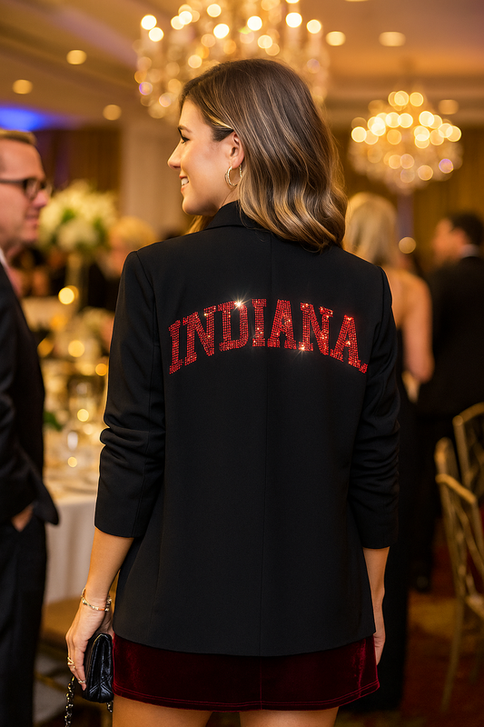 Indiana University Curve Ruched Black Blazer