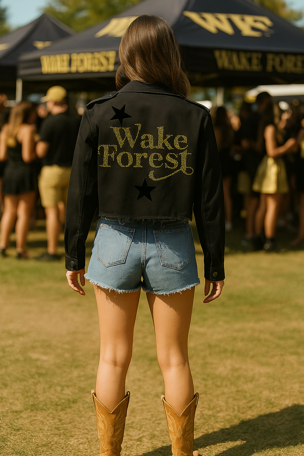 Wake Forest Script Black Shacket