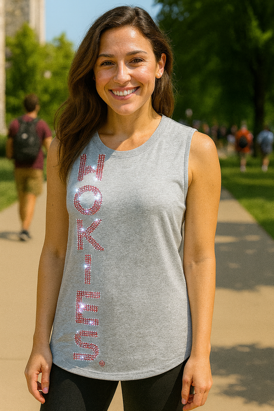 Licensed Game Day Tank Top, Gray, Virginia Tech Hokies