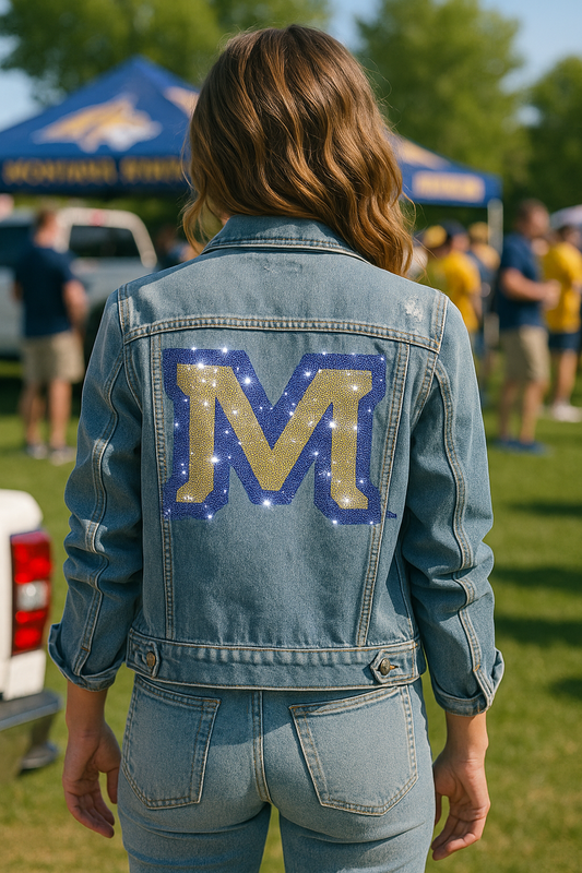 Montana State Block M Blue Denim Jacket