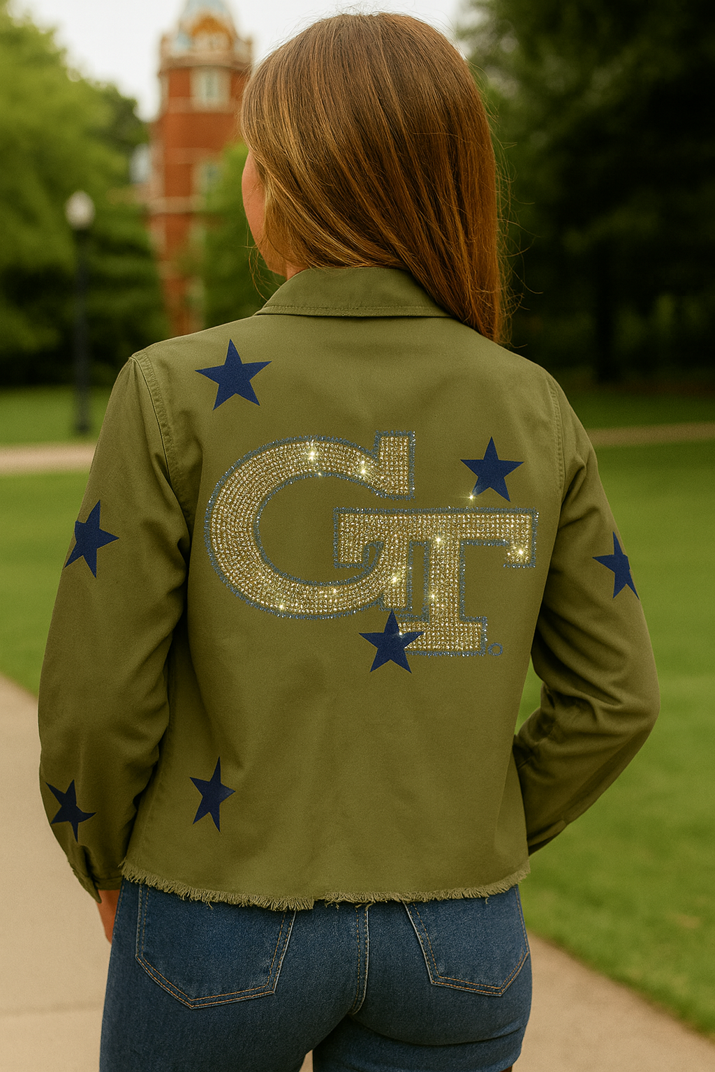 Georgia Tech GT Army Green Shacket,