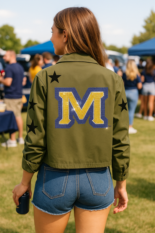 Montana State Block M Army Green Shacket
