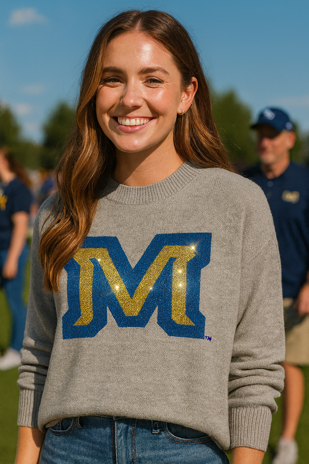 Montana State Block M Gray Crewneck Sweater