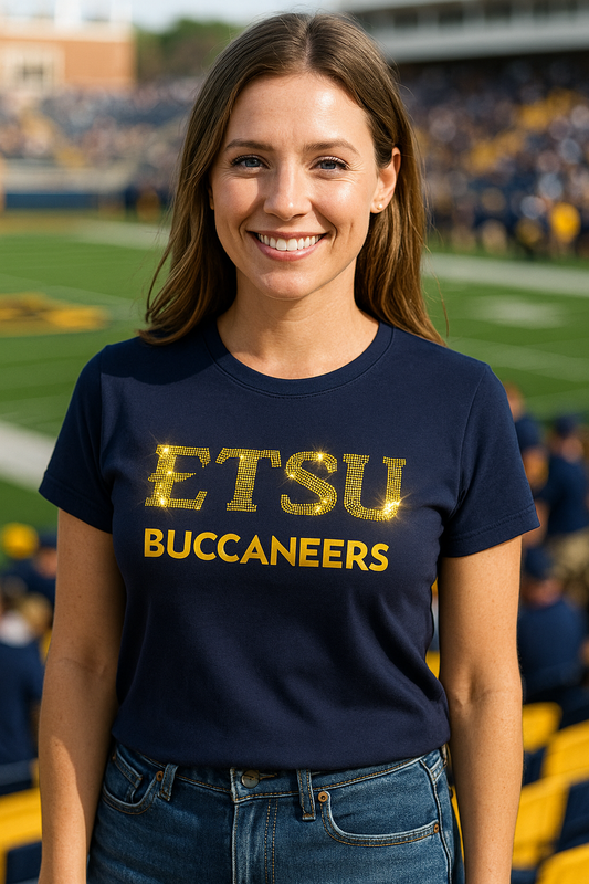 Game Day T-Shirt, Crewneck Navy, East Tennessee State ETSU Buccaneers