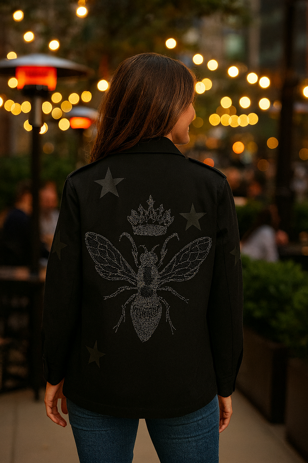 Gunmetal Queen Bee Black Shacket