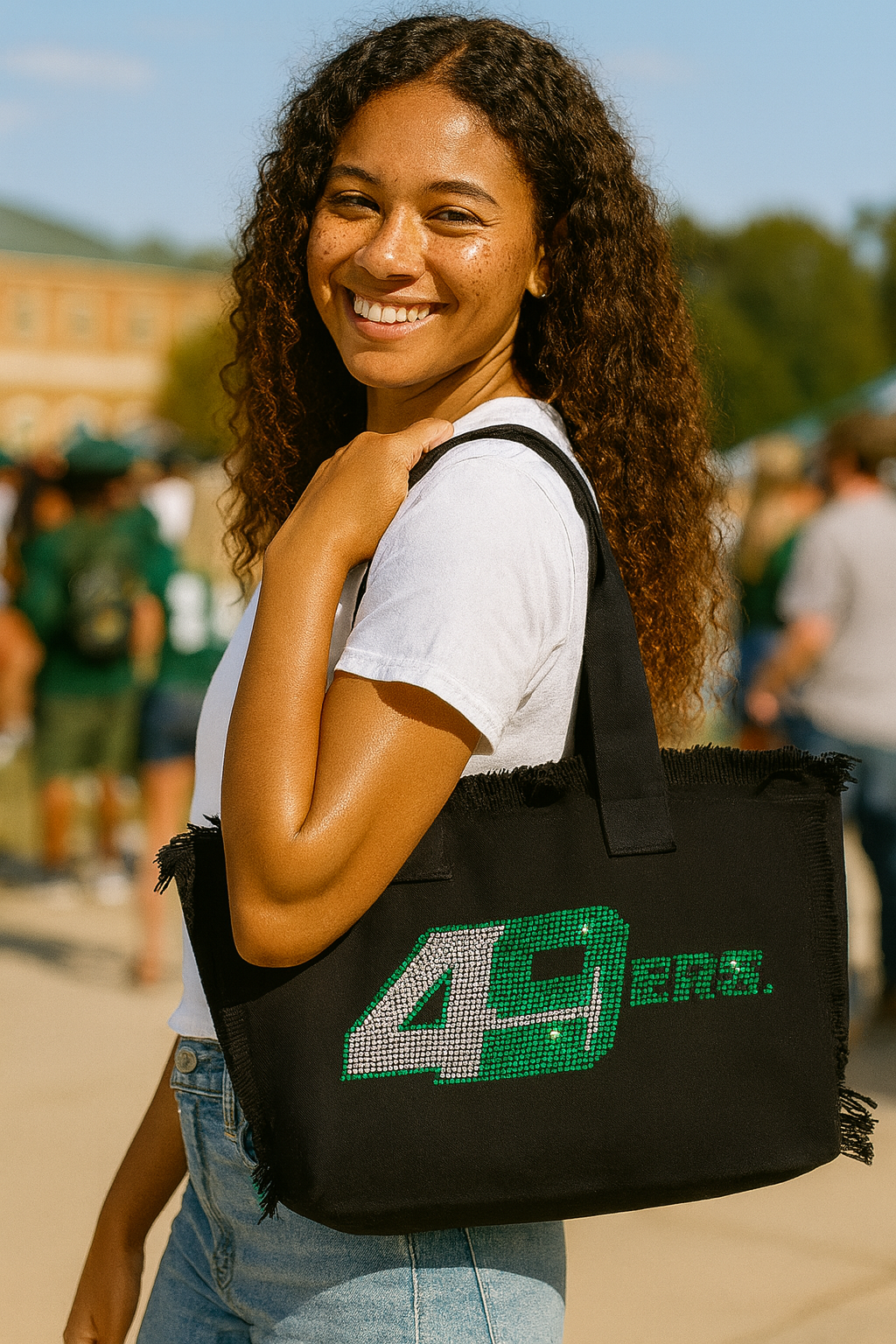 University of N Carolina-Charlotte 49ers Black Canvas Tote Bag