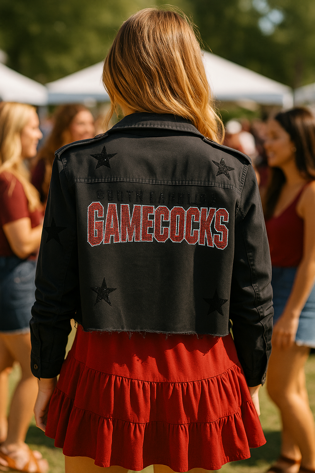 University of South Carolina Gamecocks Script Black Shacket