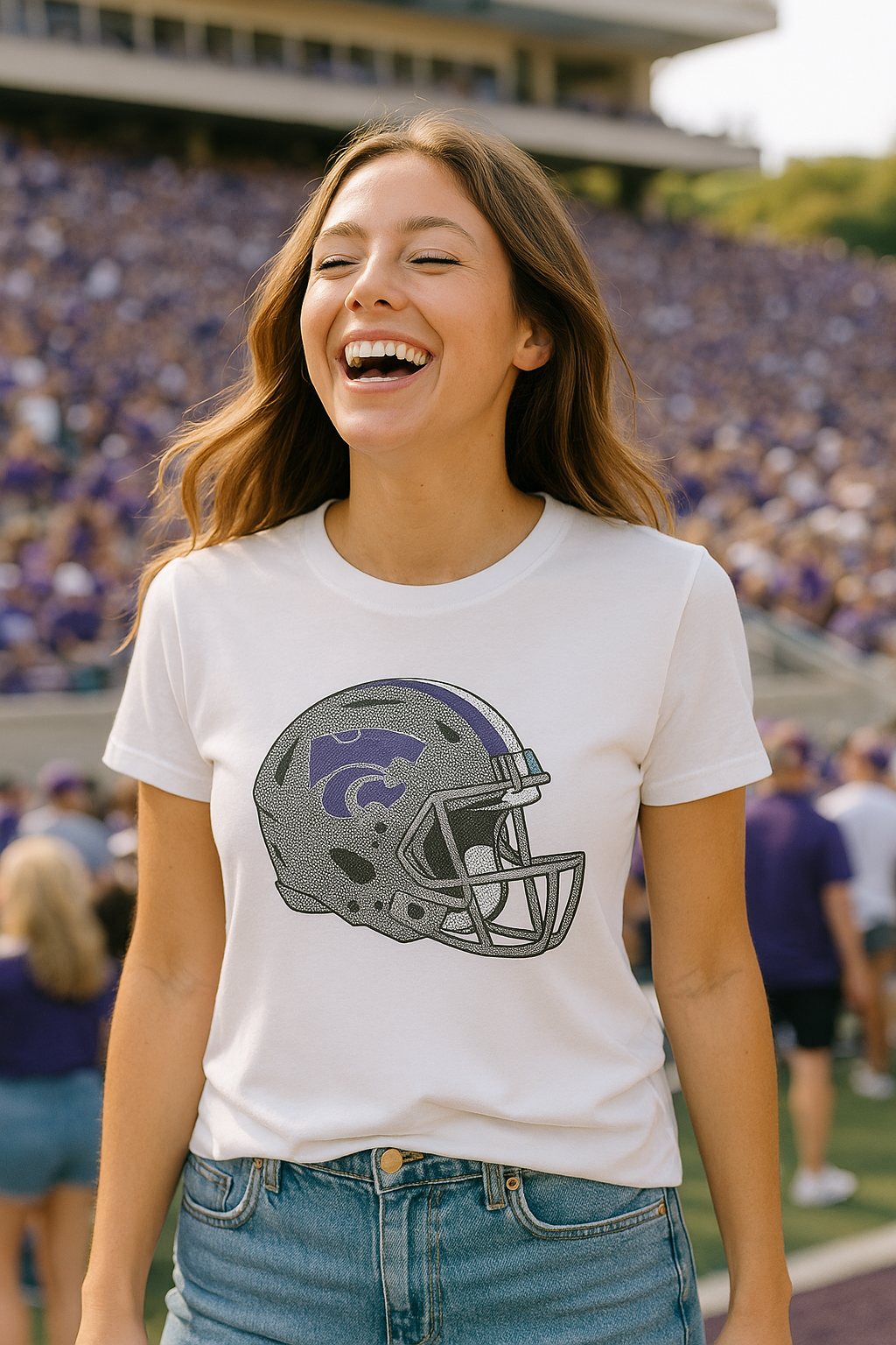 Game Day T- Shirt, White, Kansas State Wildcats Helmet