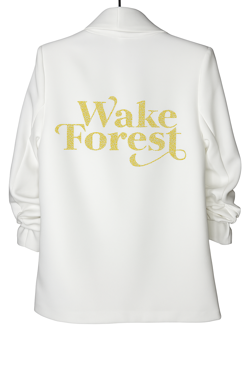 Game Day Blazer, Ruched White, Wake Forest Script