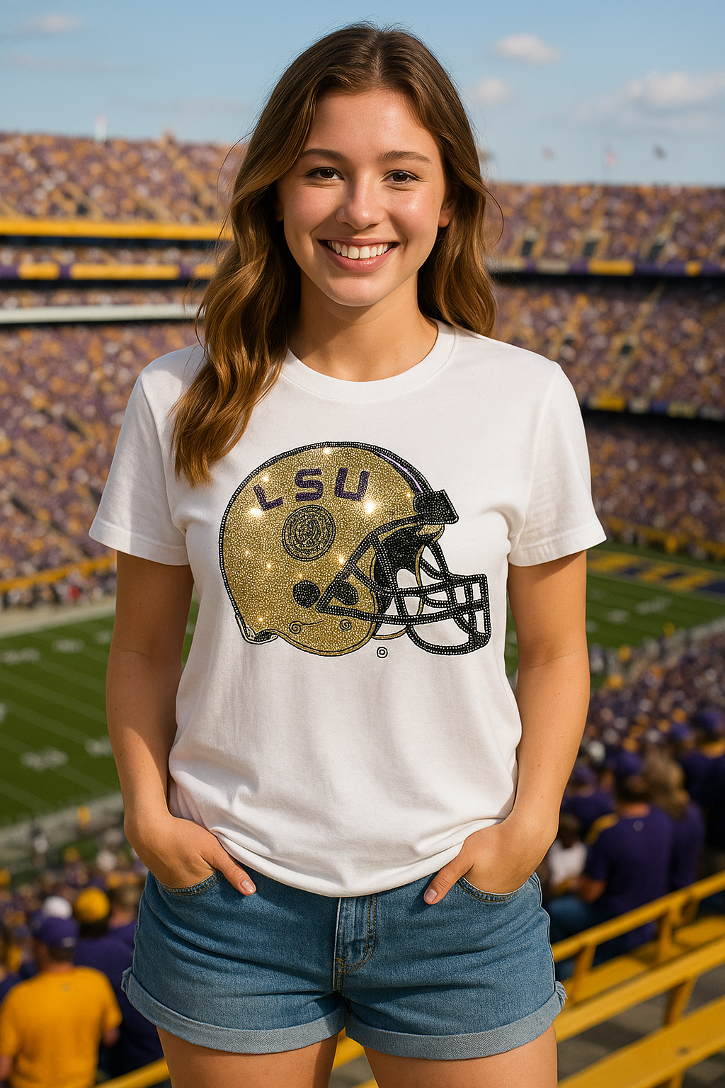Game Day T-Shirt, White, LSU Helmet