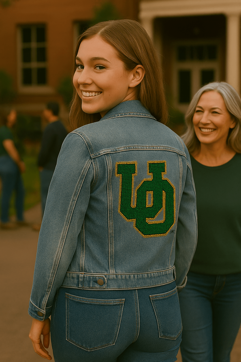 Game Day Jacket, Blue Denim, University Of Oregon Large Interlocking UO