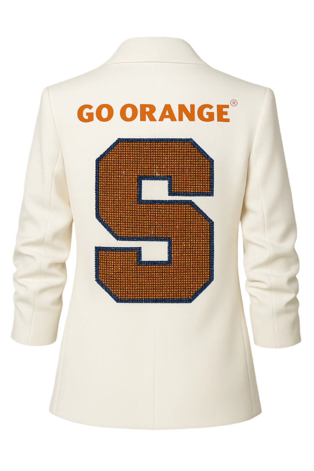 Game Day Blazer, Ruched White, Syracuse Big S Go Orange