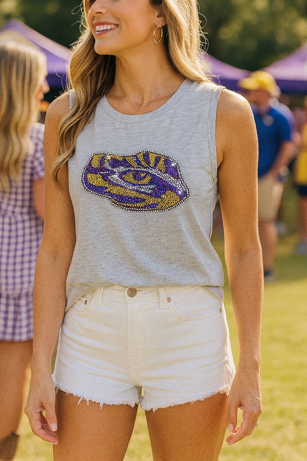 LSU Tiger Eye Gray Tank Top
