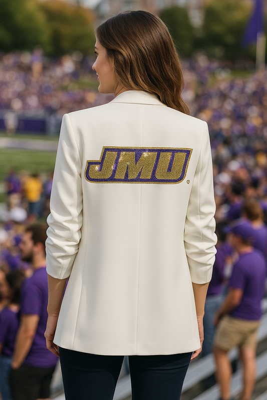 Game Day, White Blazer, JMU Logo