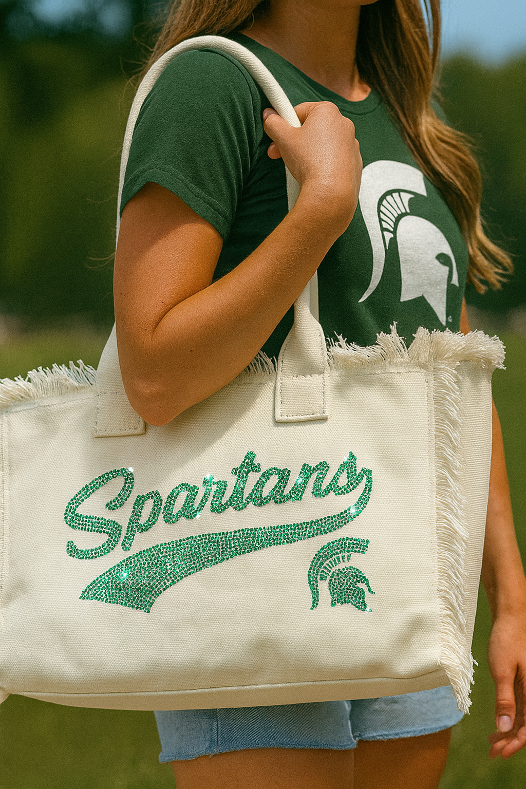 Michigan State Script Ivo Canvas Tote Bag,
