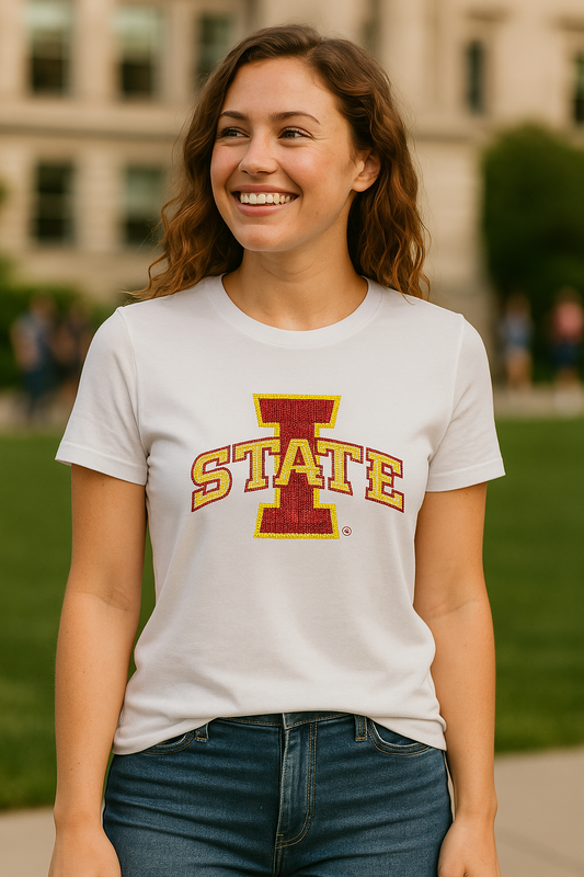 Game Day T-Shirt, Crewneck White, Iowa State Large I State