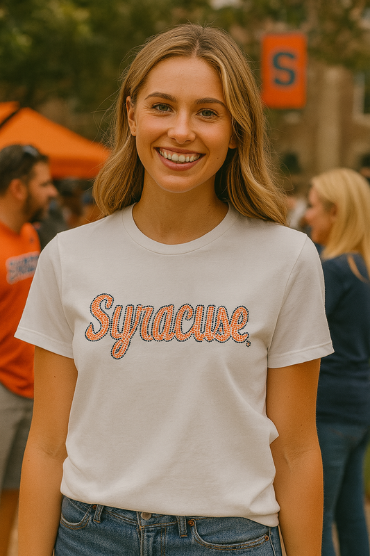 Game Day T-Shirt, White, Syracuse Script