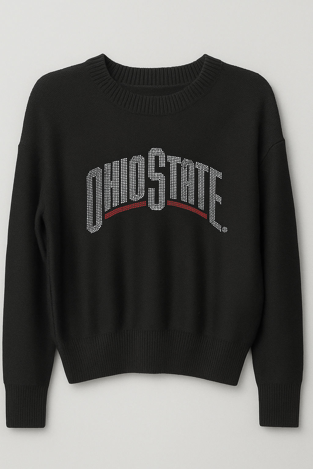 Ohio State Crewneck Black White Curve Sweater