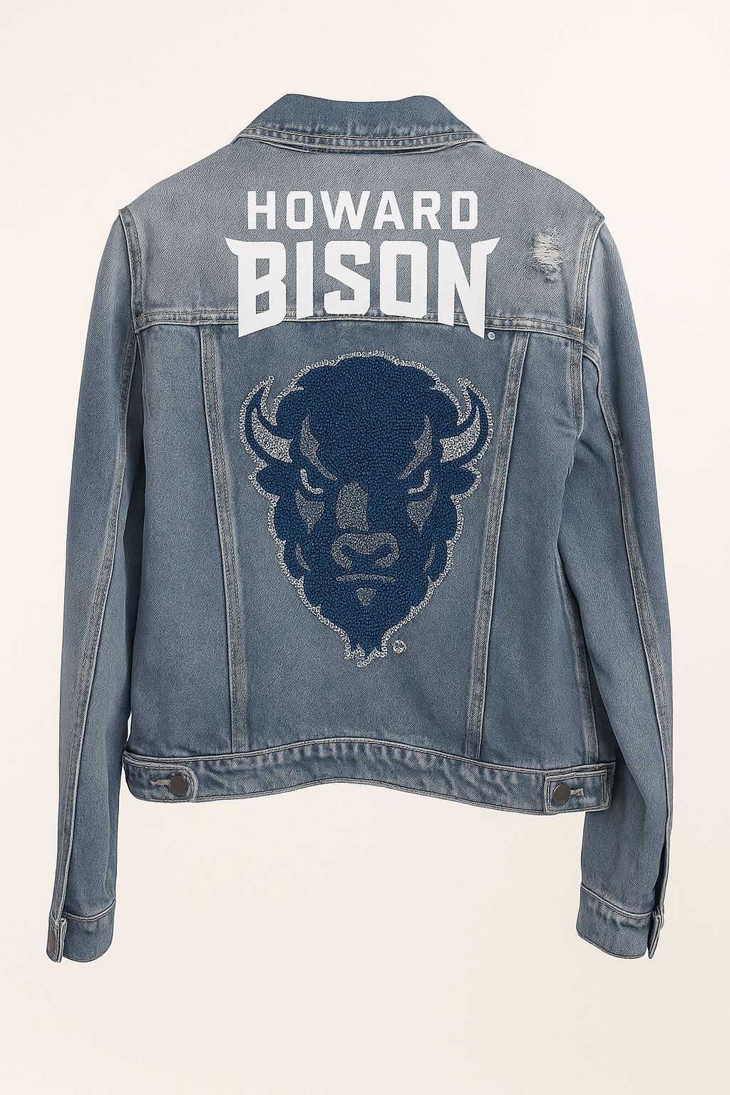 Game Day Jacket, Denim, Howard University Howard Bison w/ Head