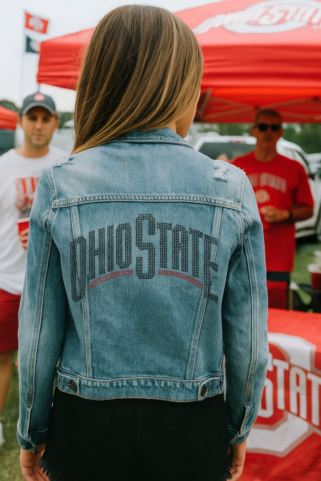Game Day Jacket, Blue Denim, Ohio State Curve Black