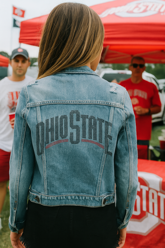 Game Day Jacket, Blue Denim, Ohio State Curve Black