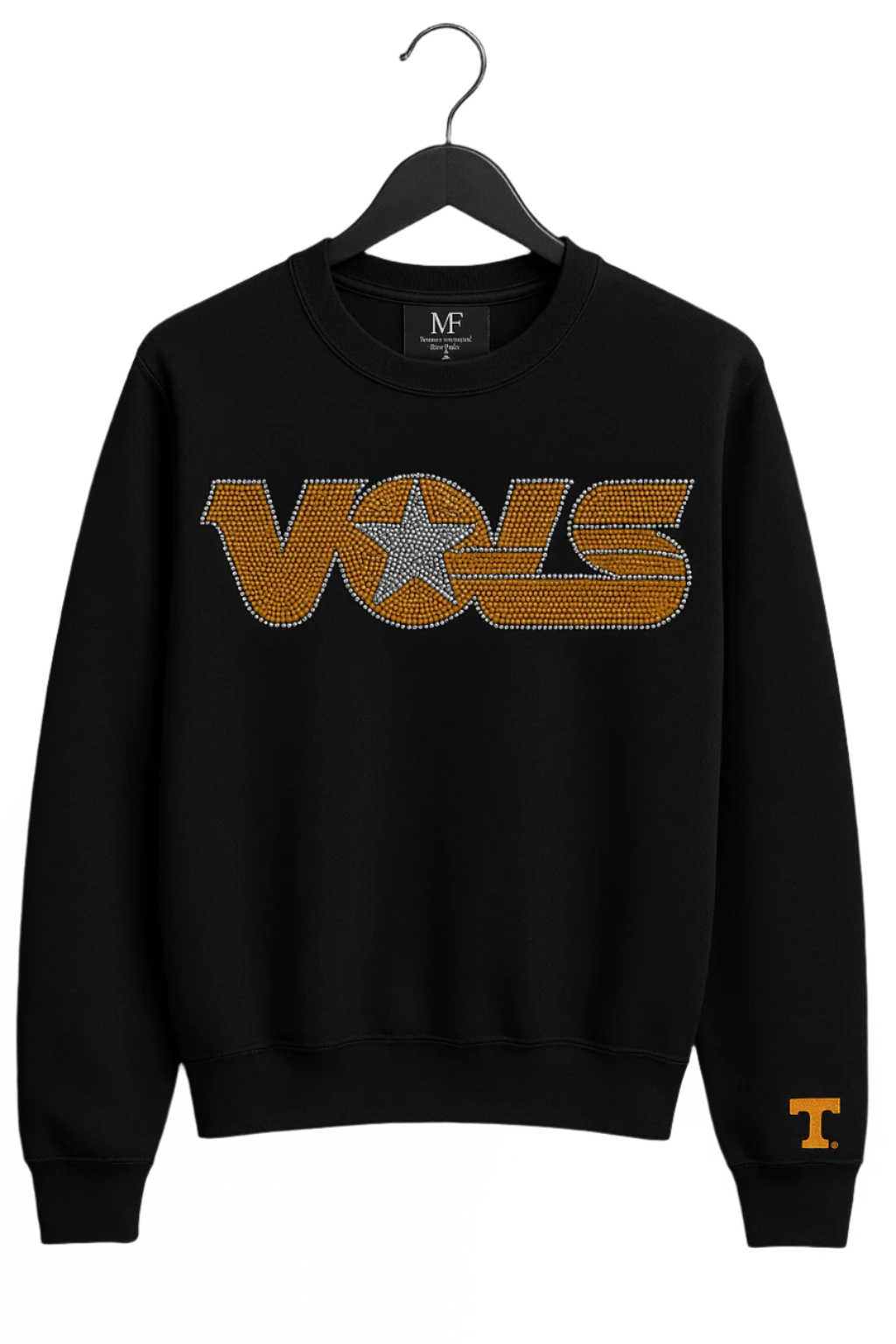 Game Day Sweatshirt, Crewneck Black, Tennessee Vols w/ Star & T