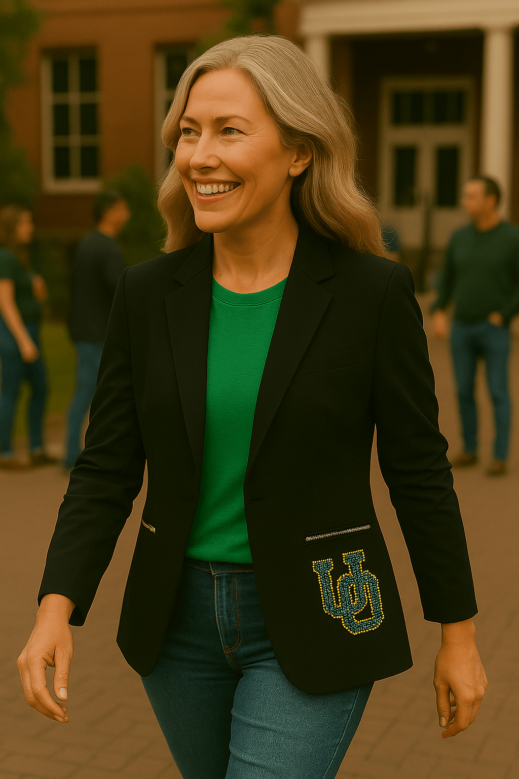 Game Day Blazer, Black Ruched, University of Oregon Duck & Small UO