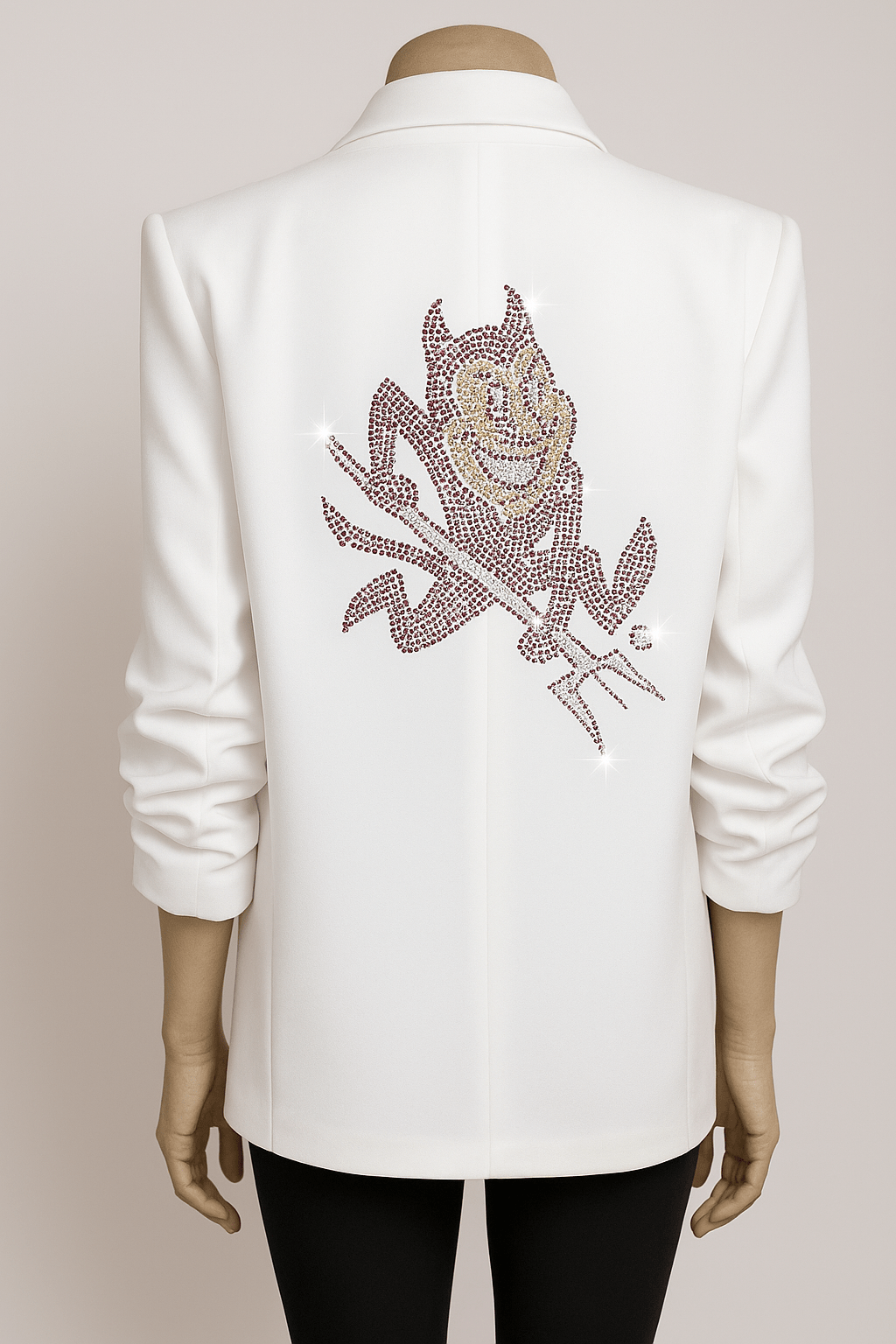 Game Day Blazer, White Ruched, Arizona State Sun Devil