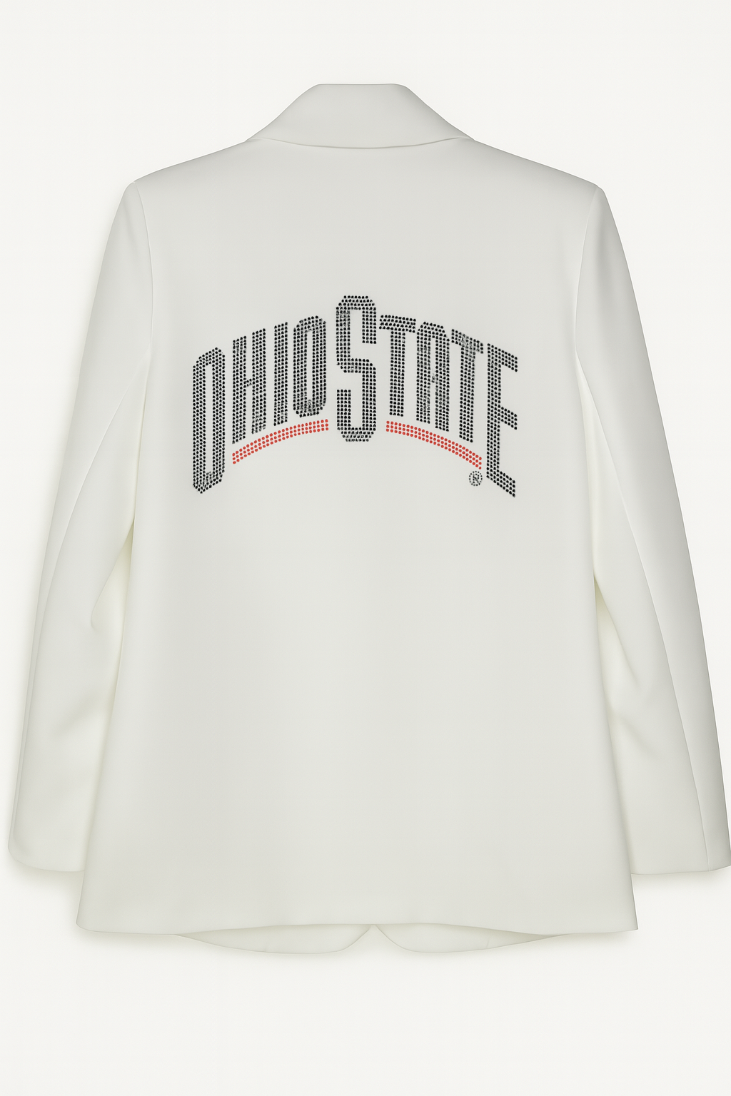 Game Day Blazer, White Ruched, Ohio State Curve Black