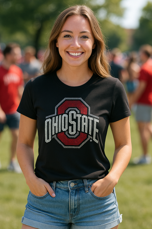 Game Day T-Shirt, Black, Ohio State O Red