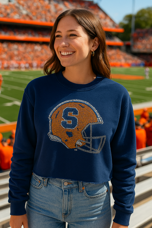 Syracuse Helmet Crewneck Navy Sweatshirt