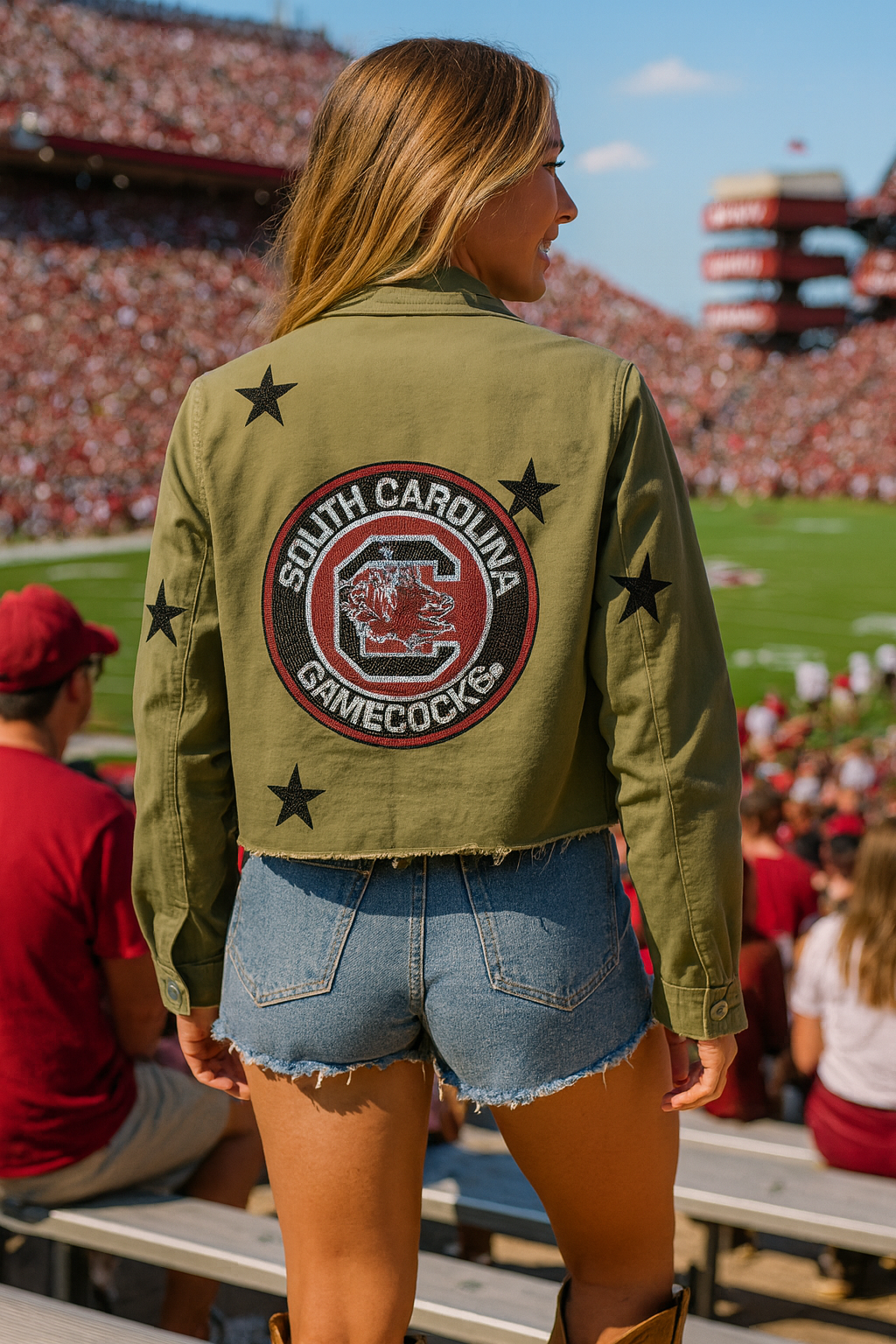 University of South Carolina Circle Decal Army Green Shacket